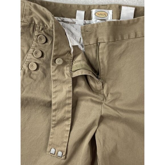 Talbots Pants Womens 8 Khaki Crop Capri Chino Stretch 3 Button Sailor 31x22 - Picture 4 of 15